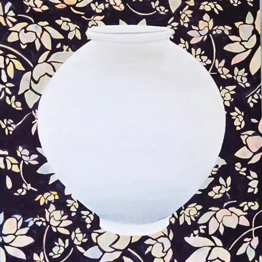 [BUNJANG] Kim Min-seo Celadon Moon Jar Peony Pattern Lacquerware Folk Painting Framed Art / 달항아리 모란문양 나전칠기 민화 그림 액자