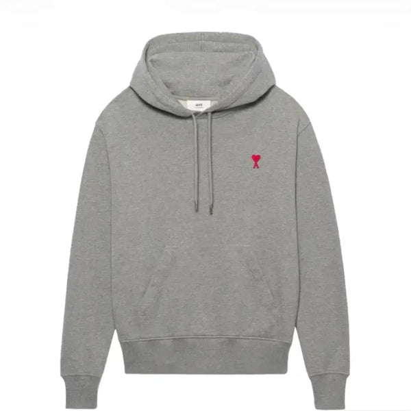 [BUNJANG] Ami Small Heart Logo Hoodie Sweatshirt Heather Grey [XL] / 아미 스몰 하트 로고 후드 스웨트셔츠 헤더 그레이 [XL]