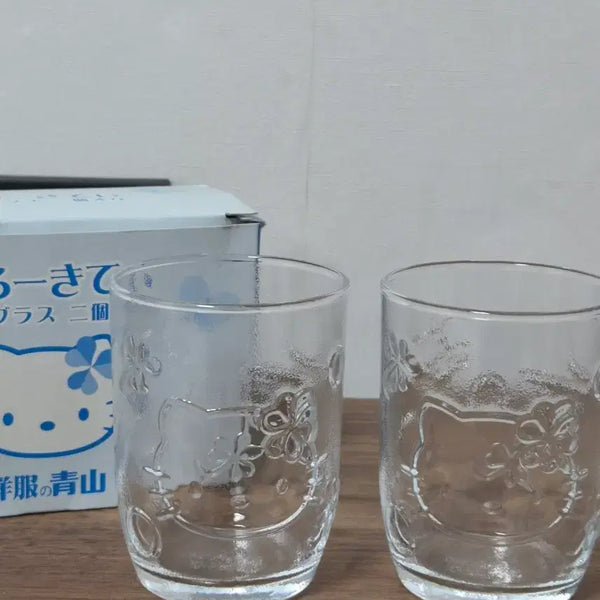 [BUNJANG] Sanrio 2007 Retro Hello Kitty Glass Cup Set / 07년 산리오 고전키티 레트로 유리컵