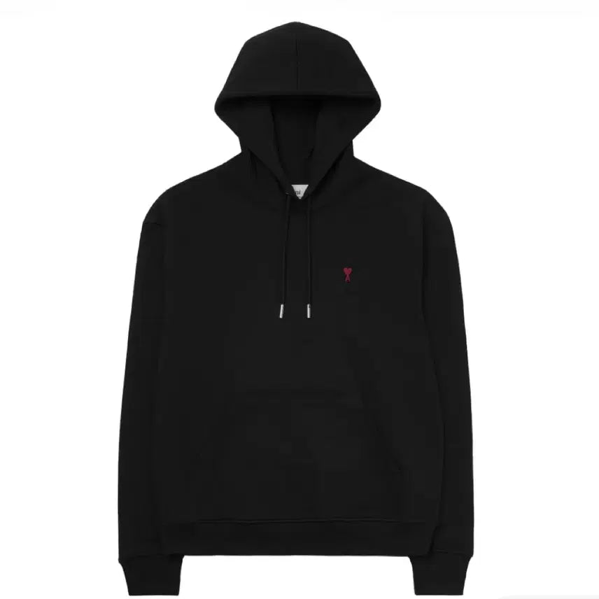 [BUNJANG] AMI Small Heart Logo Hood Sweatshirt Black [XL] / 아미 스몰 하트 로고 후드 스웨트셔츠 블랙 [XL]