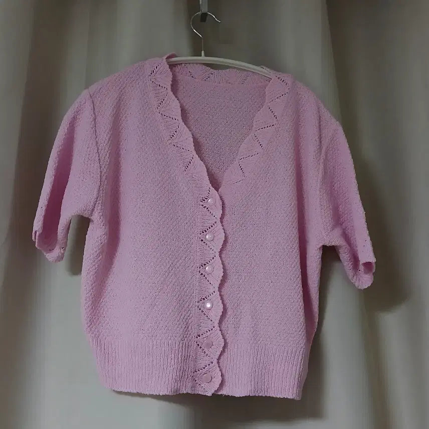 [BUNJANG] Pink Knit Cardigan / 핑크색 니트 가디건