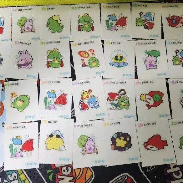 [BUNJANG] Gamjil Pixel Monsters Ladder, Gakbyul, Suhyun Sticker Set / 잠뜰 픽셀리 공룡 라더 각별 수현 띠뿌씰 띠부씰 포카 스티커