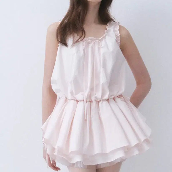 [BUNJANG] Dirtyz Cloud Frill Ribbon Dress / 더티스 클라우드 프릴 리본 드레스