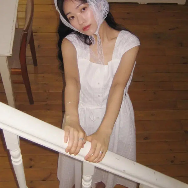 [BUNJANG] Non-Local Lace Sleeveless Dress / 논로컬 레이스 슬리브리스 원피스