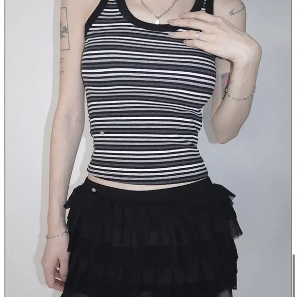 [BUNJANG] Fade Jade U-Neck Stripe Tank Top / 페일제이드 유넥 스트라이프 탱크탑