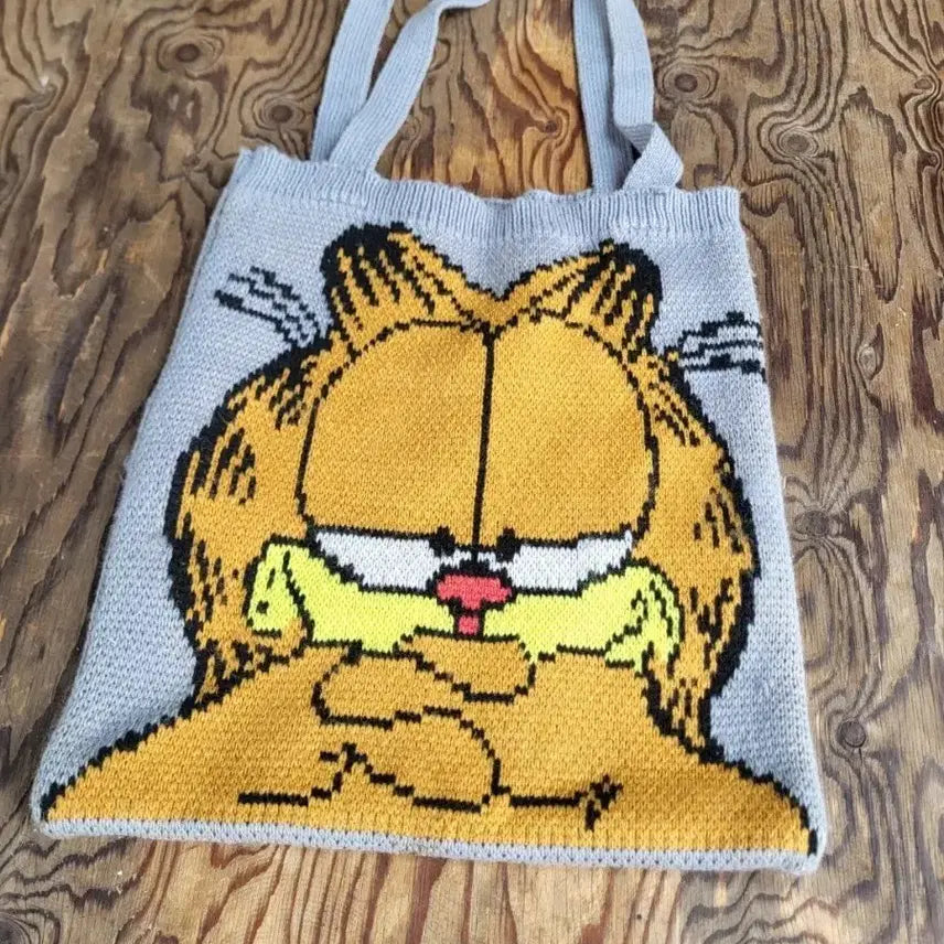 [BUNJANG] Garfield Knit Tote Bag / 가필드 니트. 토트백
