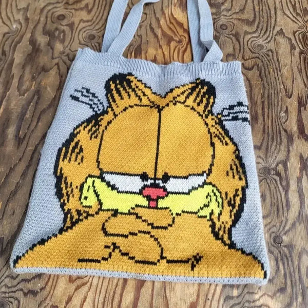 [BUNJANG] Garfield Knit Tote Bag / 가필드 니트. 토트백