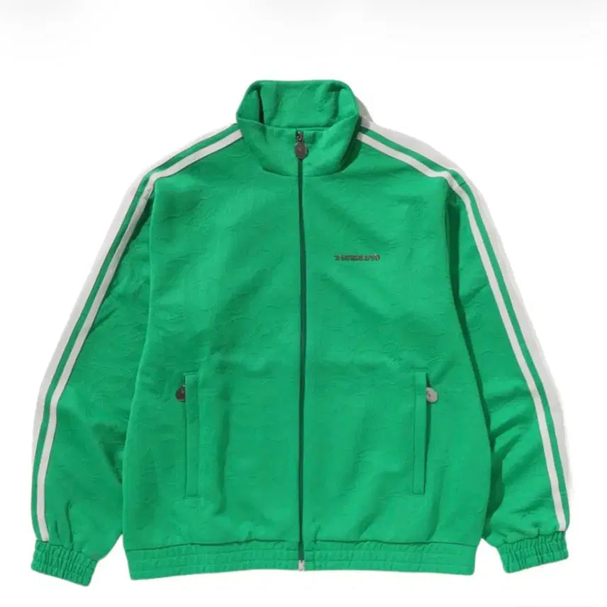[BUNJANG] A Bathing Ape Line Camo Jacquard Relaxed Fit Track Jacket Green / 베이프 라인 카모 자카드 베이싱 에이프 로고 릴렉스드 핏 트랙 자켓 그린