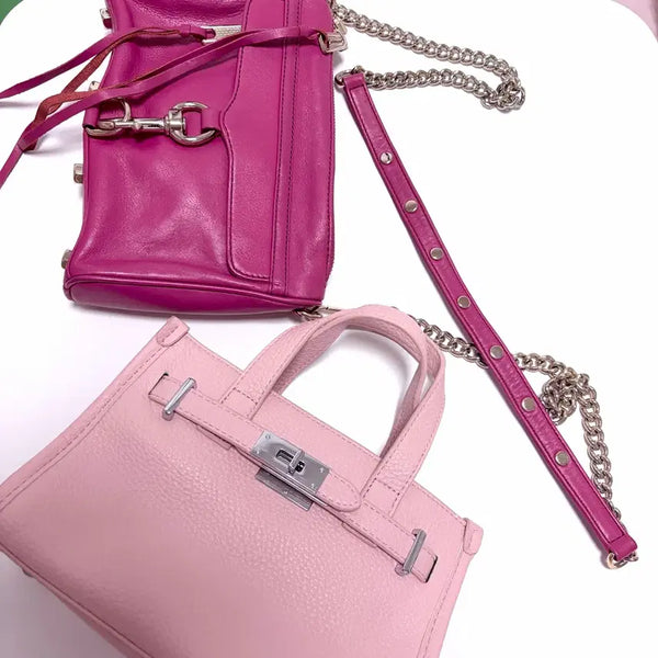 [BUNJANG] Rebecca Minkoff Chain Shoulder Bag Bundle (Pink) / 핑크 가방2개일괄/ 체인백은 레베카 밍코프 브랜드