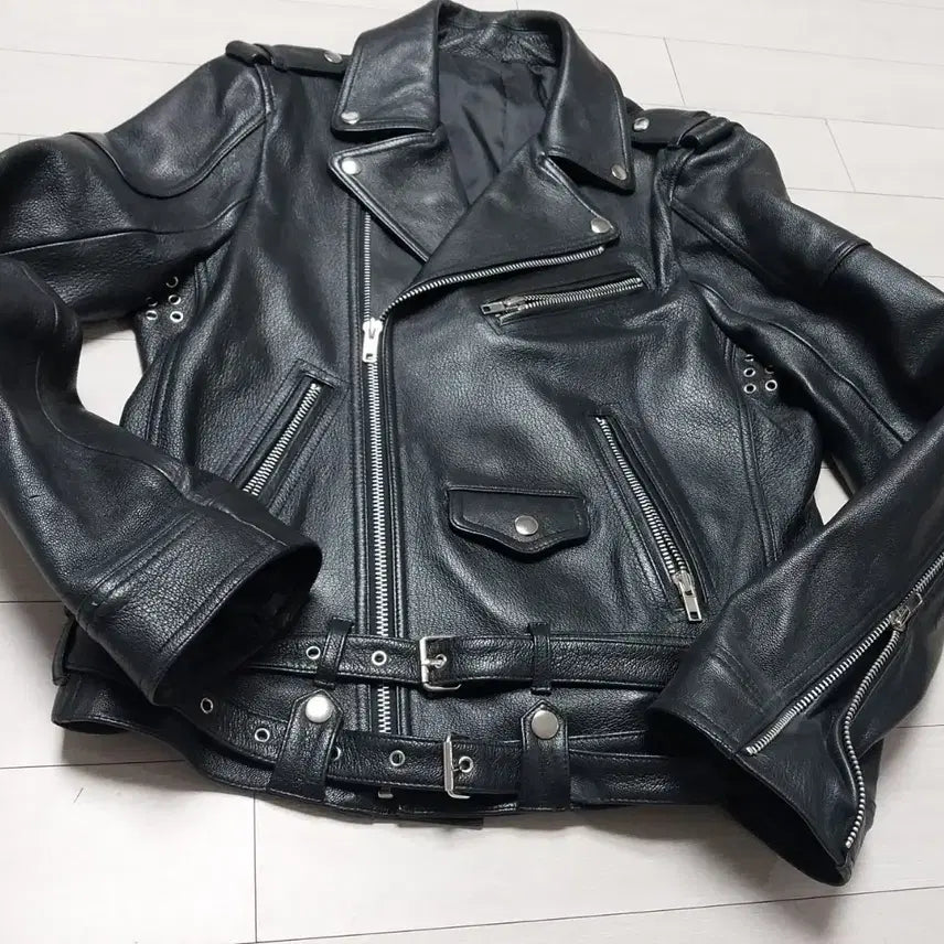 [BUNJANG] J&U Italian Lambskin Leather Rider Jacket Size 100 / J&U이태리산 최고급 양가죽 라이더자켓 100
