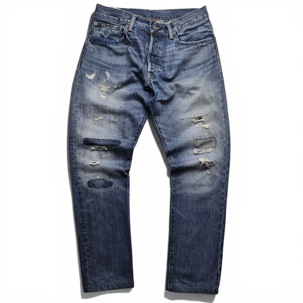 [BUNJANG] Polo Ralph Lauren Distressed Patchwork Denim Jeans / [3일간 20%할인] [30] 폴로 랄프로렌 디스트레스드 패치워크 데님팬츠
