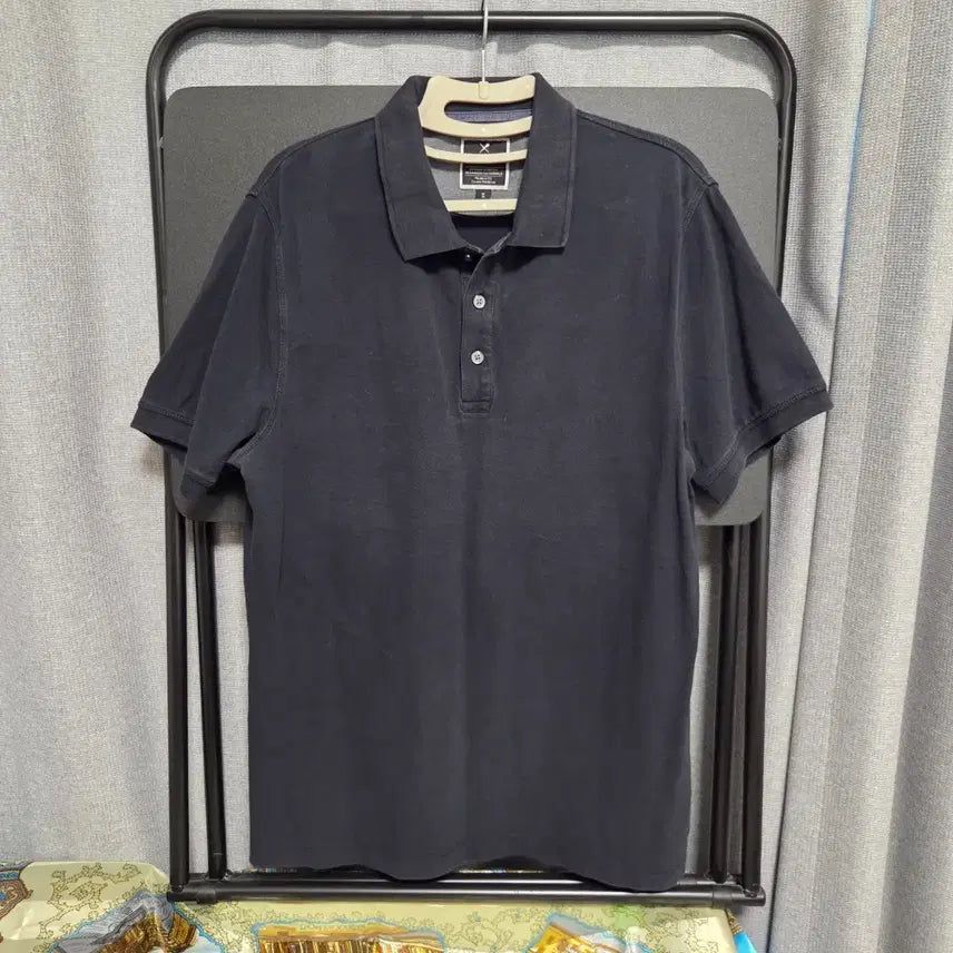 [BUNJANG] Denver Hayes Dark Navy Collar Neck Short Sleeve T-Shirt L / Denver Hayes 카라넥 반팔 티셔츠 L(100)