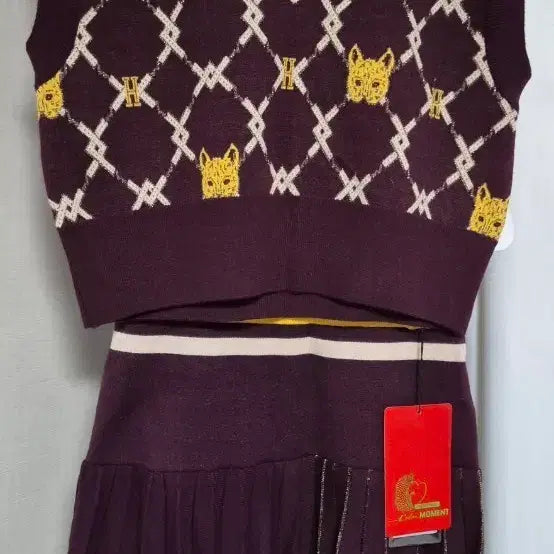 [BUNJANG] Egoist Heritage Knit Vest Skirt Set / (새상품)에고이스트 헤리티지 니트 조끼 셋업
