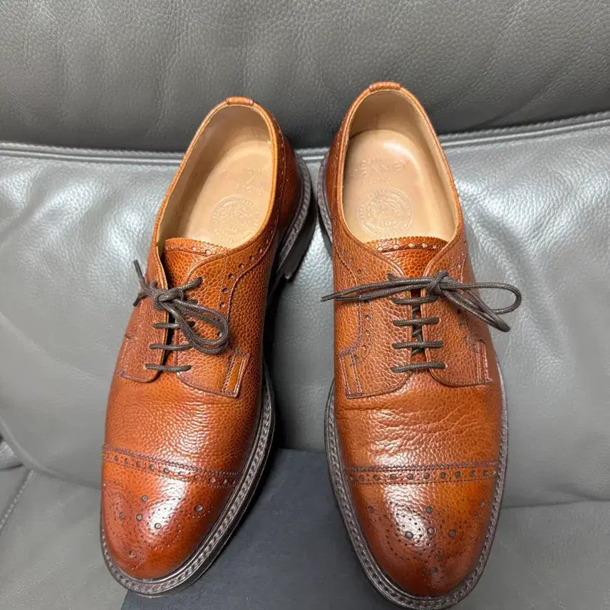 [BUNJANG] Drakes x Joseph Cheaney Tenterden Mahogany Grain Derby Shoes / 드레익스 x 조셉치니 마호가니 그레인 Tenterden 더비 8F