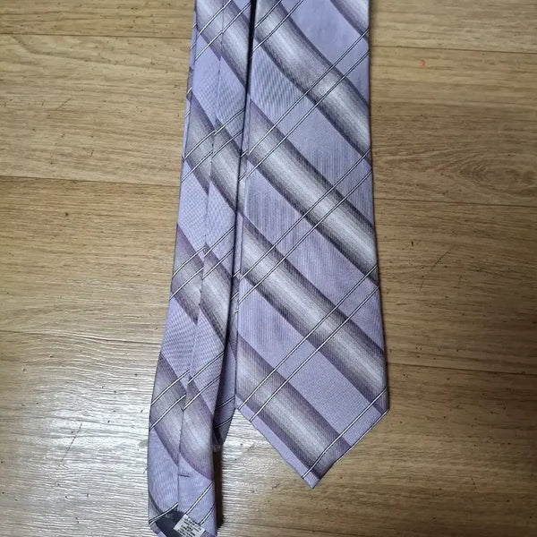 [BUNJANG] Hiroko Koshino 100% Silk Check Pattern Necktie / [일본제 씰크100%] 라벤더히로코코시노 넥타이(컨디션상)