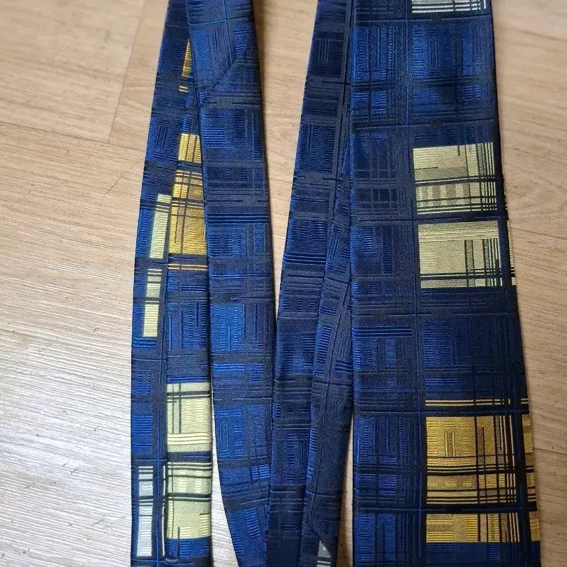 [BUNJANG] NISHIJIN 100% Silk Check Pattern Necktie / [일본산 실크 100% ]JISHIJIN넥타이 찐네이비(컨디션상)