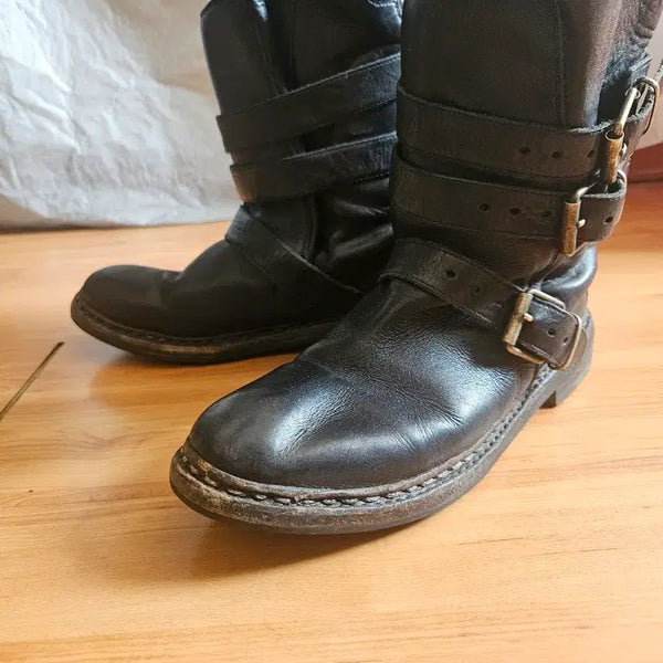 [BUNJANG] Burberry Moto Multi-Buckle Leather Boots / Burberry 버버리 moto 멀티버클 레더 부츠 워커 신발