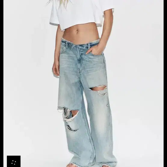[BUNJANG] Zara Mid-Rise Wide Leg Jeans / 자라 청바지 와이드 미드라이즈