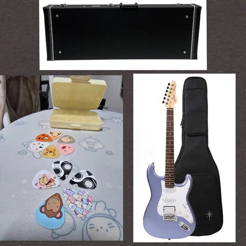 [BUNJANG] Twoman Study-120 Electric Guitar Bundle Set with Cases and Picks / 일렉 기타 + 하드 케이스 + 소프트 케이스 + 픽 [일괄]