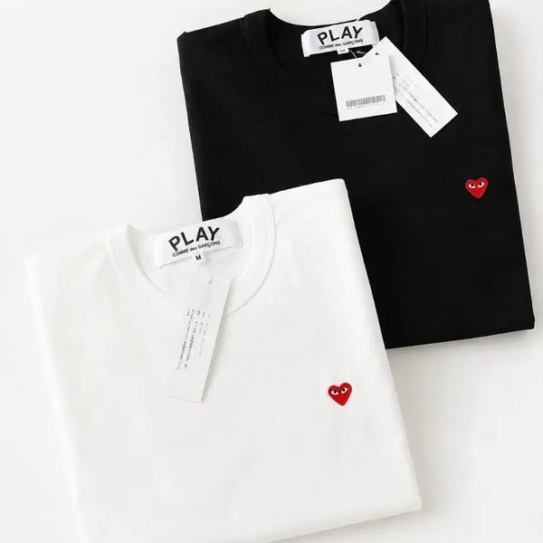 [BUNJANG] Comme des Garçons Play Mini Heart Logo T-Shirt White/Black S-2XL / 꼼데가르송 미니와팬. 플레이 반팔티 블랙/화이트 S~2xl