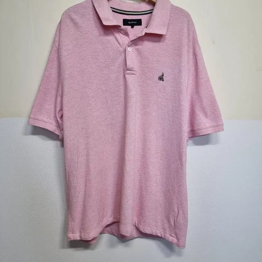 [BUNJANG] Beanpole Pink Collar Short-Sleeve T-Shirt (Size 105) / * 빈폴 카라 반팔 105 사이즈