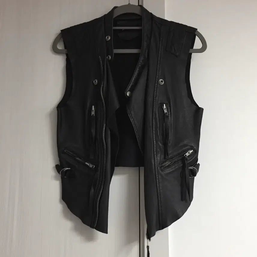 [BUNJANG] Real Leather Vest Jacket / 가죽 베스트재킷