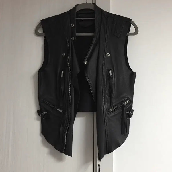 [BUNJANG] Real Leather Vest Jacket / 가죽 베스트재킷