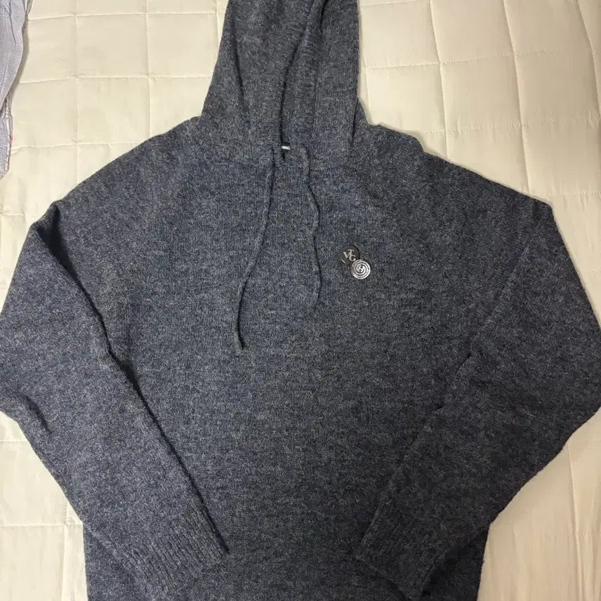 [BUNJANG] Hatching Room Base Hoodie Knit Grey Blue / 해칭룸 베이스 후드 후디 니트 그레이 블루 3