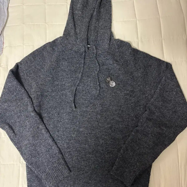 [BUNJANG] Hatching Room Base Hoodie Knit Grey Blue / 해칭룸 베이스 후드 후디 니트 그레이 블루 3