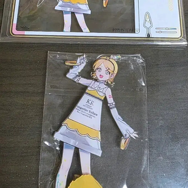 [BUNJANG] Vocaloid Kagamine Rin Unofficial Rotating Acrylic Stand & Transparent Card Set / 보컬로이드 카가미네 린 비공식 자석 회전 아크릴 스탠드,투명 카드 세트