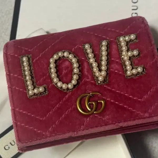 [BUNJANG] Gucci Marmont LOVE Velvet Wallet / 구찌 마몬트 LOVE 벨벳 반지갑