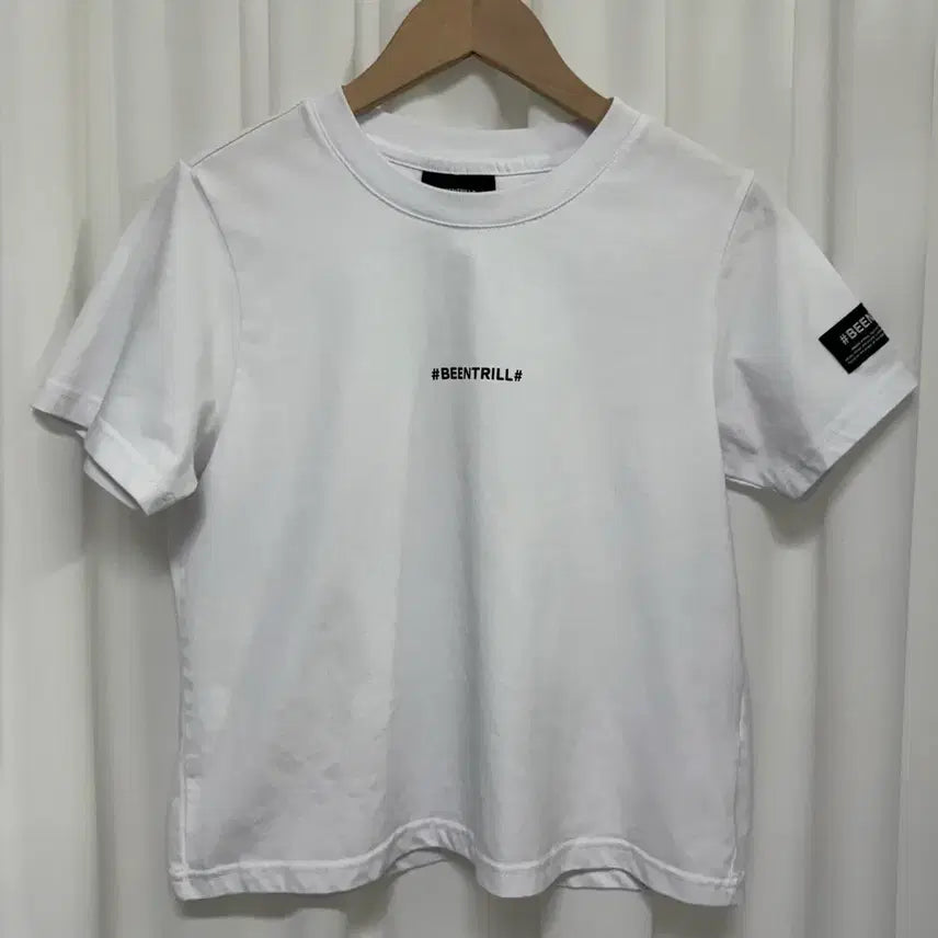 [BUNJANG] BEENTRILL White Hashtag T-Shirt Size S / 빈트릴 화이트 해시태그 반팔 티셔츠 S