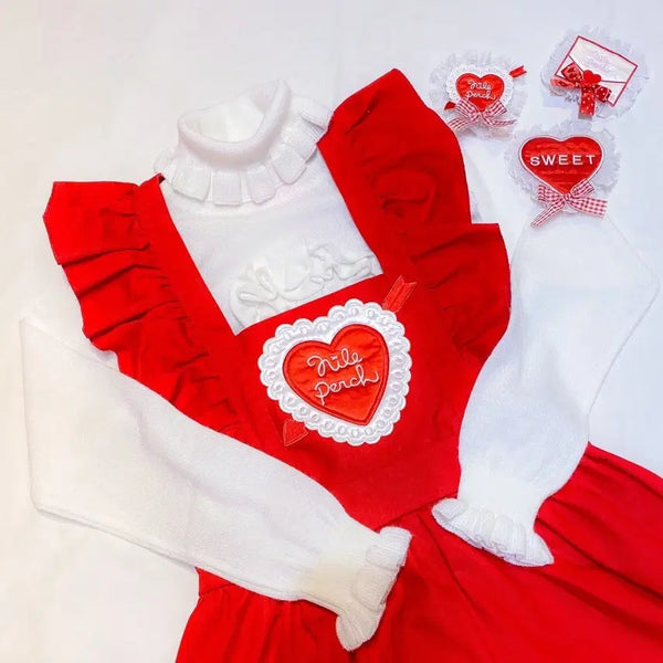 [BUNJANG] Nile Pouch Red Gem Skirt Kawaii Star Headwear Set / 나일퍼치 점스카 세트(레드)