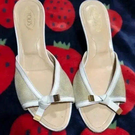 [BUNJANG] Tod's Women's Ivory White Mule Sandals / 토즈 뮬 샌들 아이보리 화이트