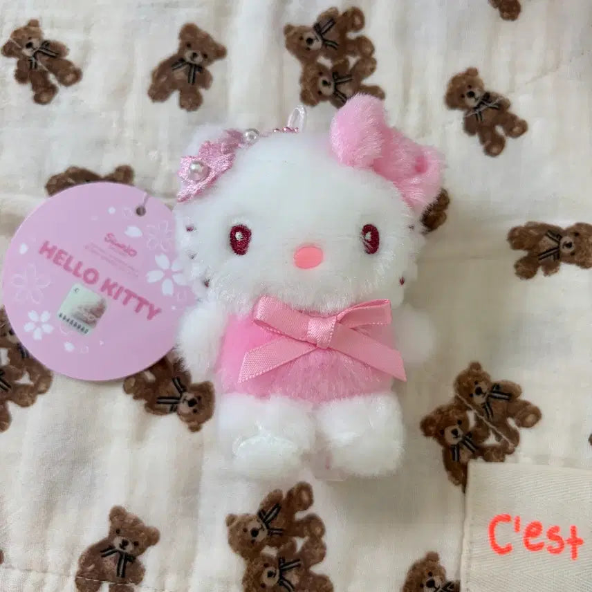 [BUNJANG] Hello Kitty Pink Cherry Blossom Keychain Doll / 헬로키티 핑크 벚꽃 키링 인형
