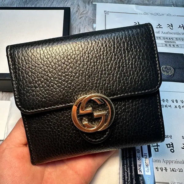 [BUNJANG] Gucci Interlocking Flap Wallet with Authenticity Certificate / 구찌 인터로킹 플랩 지갑 (실물감정서포함)