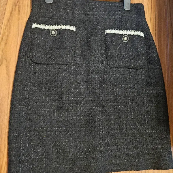[BUNJANG] Moje Espoir Tweed Skirt Black Size 55 / 모조에스핀 트위드 스커트 블랙 55