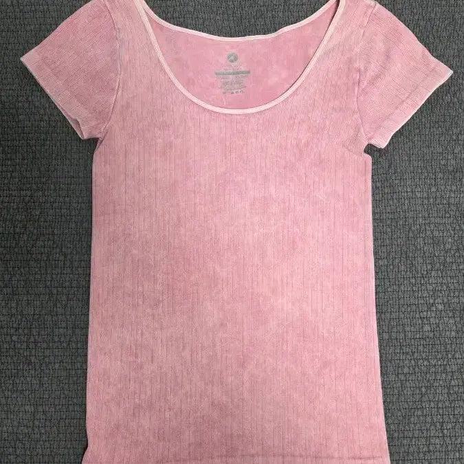 [BUNJANG] Avocado Pink Ribbed Short Sleeve T-Shirt / Avocado 핑크 골지 반팔티