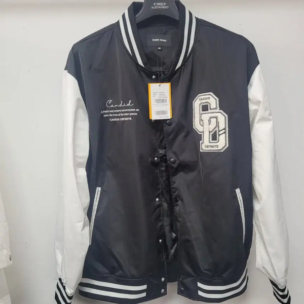 [BUNJANG] Frank Stone Candid Baseball Jumper Black/White / 프랭크스톤 칸디드 야구 점퍼 블랙/화이트