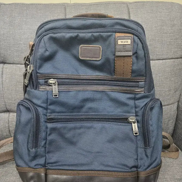 [BUNJANG] Tumi Backpack Navy Leather Accents / 투미 백팩