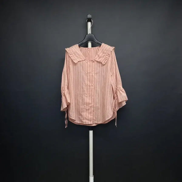 [BUNJANG] DEWL Spring Summer Silk Cotton 7/8 Sleeve Blouse / 듀엘 춘하 실크 면 7부 블라우스 55.66