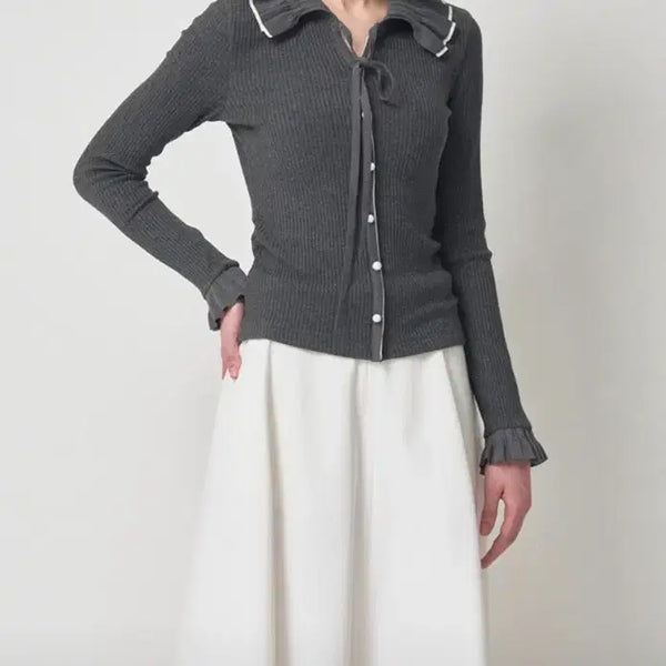 [BUNJANG] Mine (a brand by Handsome) Ribbed Shirring Knit Top / 한섬 마인 리브드 셔링 니트 탑(2026)