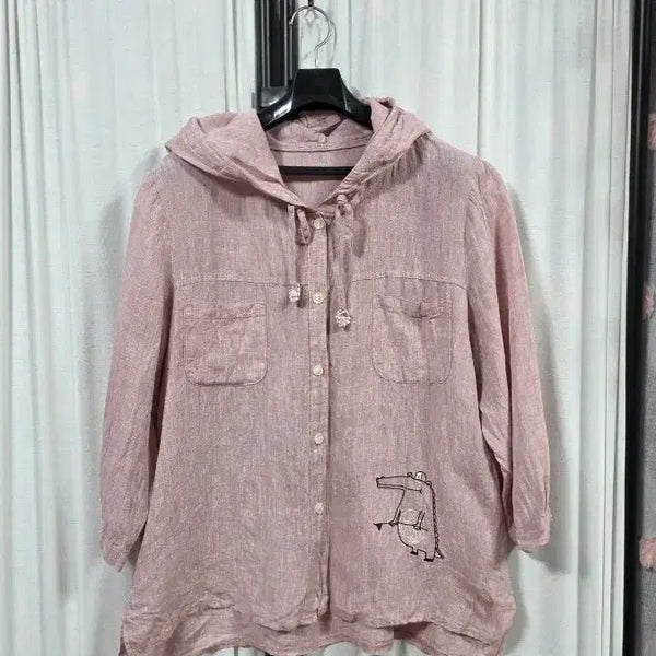 [BUNJANG] Linen Hooded Jacket-Style Shirt (Free Size) / 시원한린넨후드자켓형셔츠(free)
