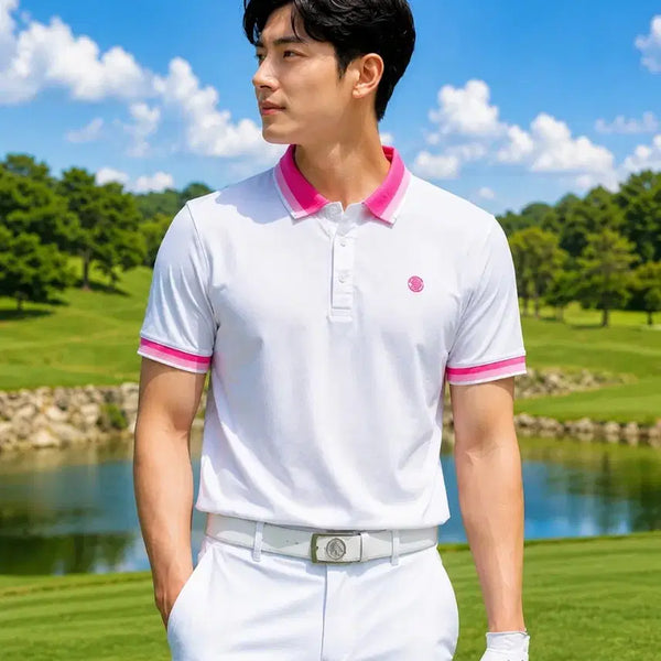 [BUNJANG] G/FORE Men's Two-Tone Line Colorblock Collar Short Sleeve T-Shirt (Unused) 2XL / (미사용)지포어 골프 남성 투톤 라인 배색 카라 반팔 티셔츠 2XL