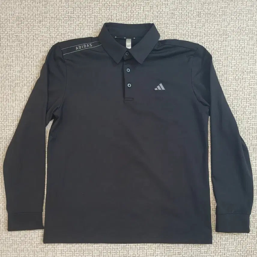 [BUNJANG] Adidas 25FW Men's Brushed Collar T-Shirt (Black, L) / 아디다스  25FW 남성 기모 카라티 (100)