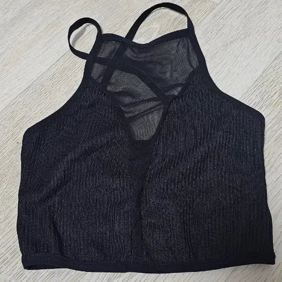[BUNJANG] Black Mesh Cropped Top / 블랙 망사 크롭탑