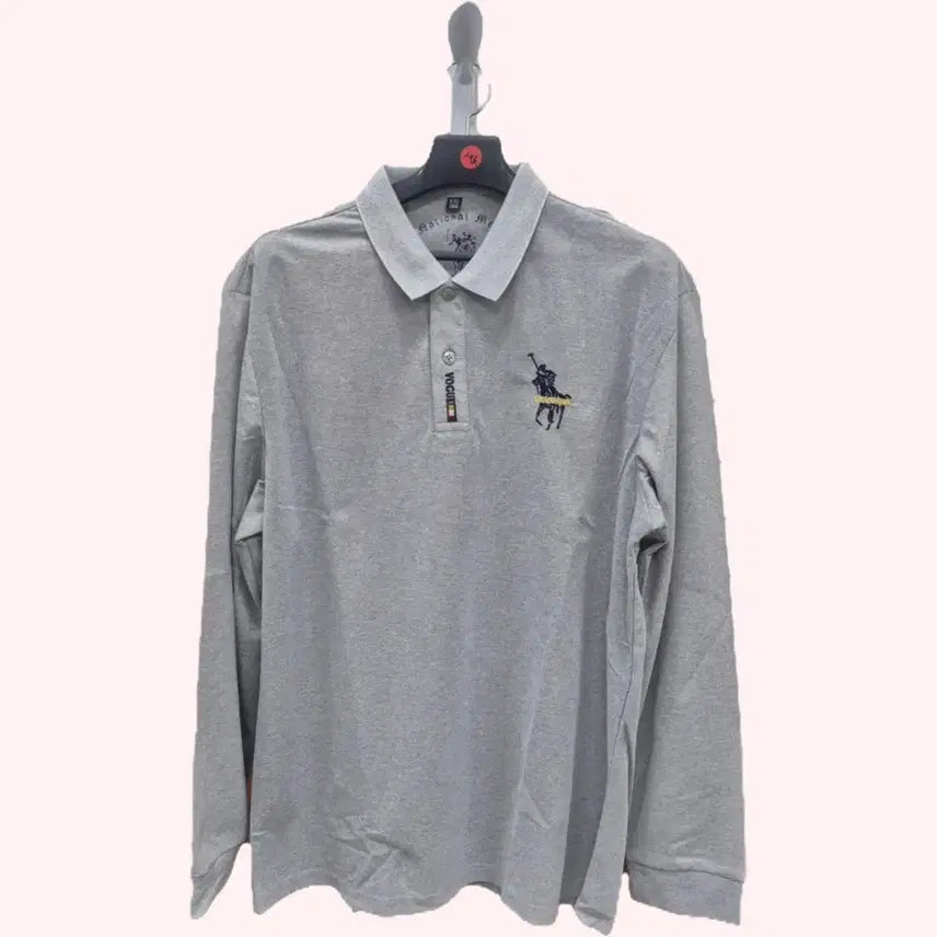 [BUNJANG] Men's Long Sleeve Polo T-Shirt - Grey / 카라티 그레이(새상품)