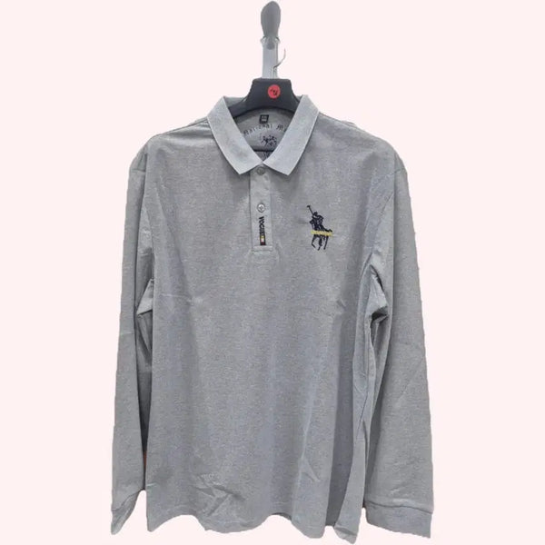 [BUNJANG] Men's Long Sleeve Polo T-Shirt - Grey / 카라티 그레이(새상품)
