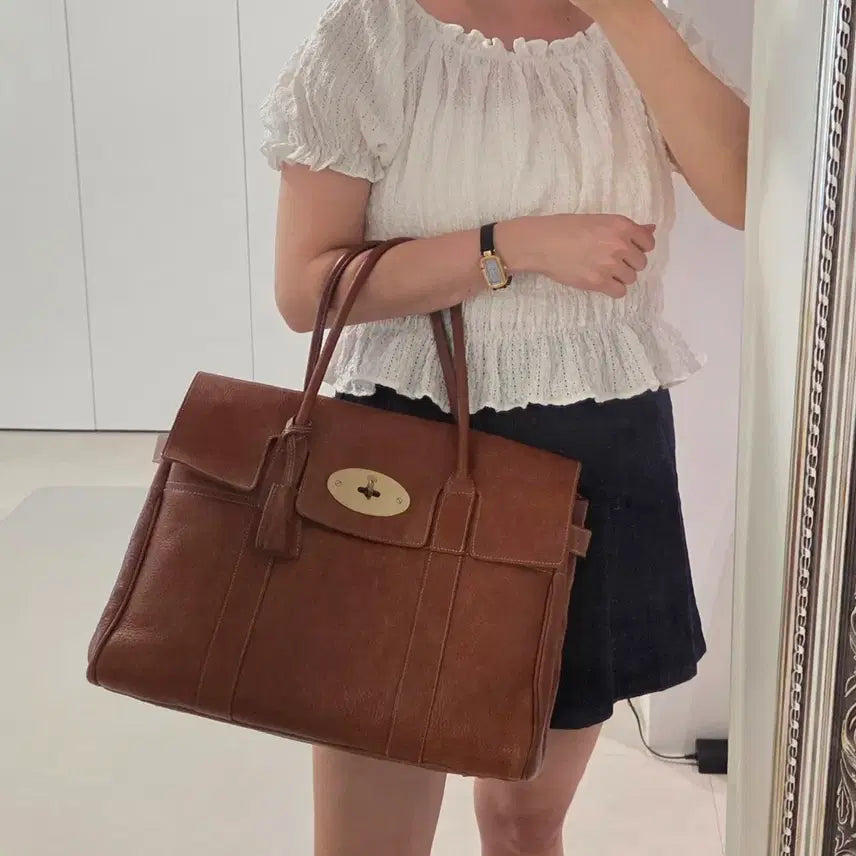 [BUNJANG] Mulberry Heritage Bayswater Medium Oak Classic Gold Hardware / [무배]Mulberry 멀버리 정품 헤리티지 베이스워터 금장 오크 클래식