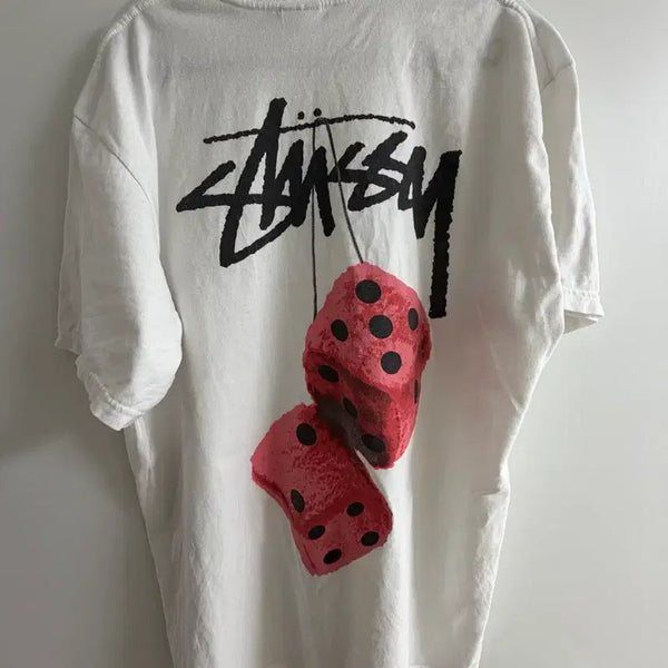 [BUNJANG] Stüssy Fuzzy Dice T-Shirt White L / 스투시 퍼지 다이스 L사이즈